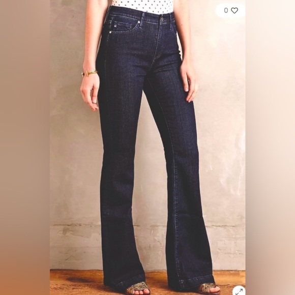 AG Adriano Goldschmied JEANS The Janis High‎ Rise Flare Dark Blue Wash 32 - Picture 3 of 16